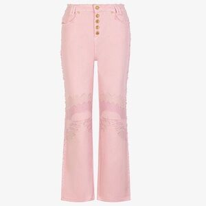 NWT Free People House of Sunny Patchwork Day Tripper Pink Pants Jeans Size 4